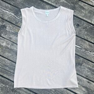 Armani Collezioni Silk Cashmere Top Champagne Sleeveless Size 14 RMH01M